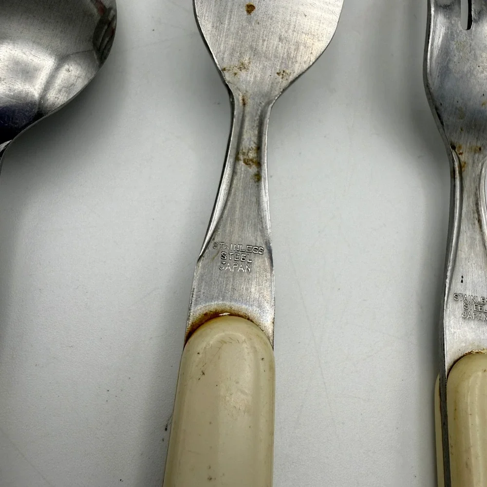 Interpur Flatware Set Mixed Pink Marmalade Goose Pattern Vintage Stainless Steel